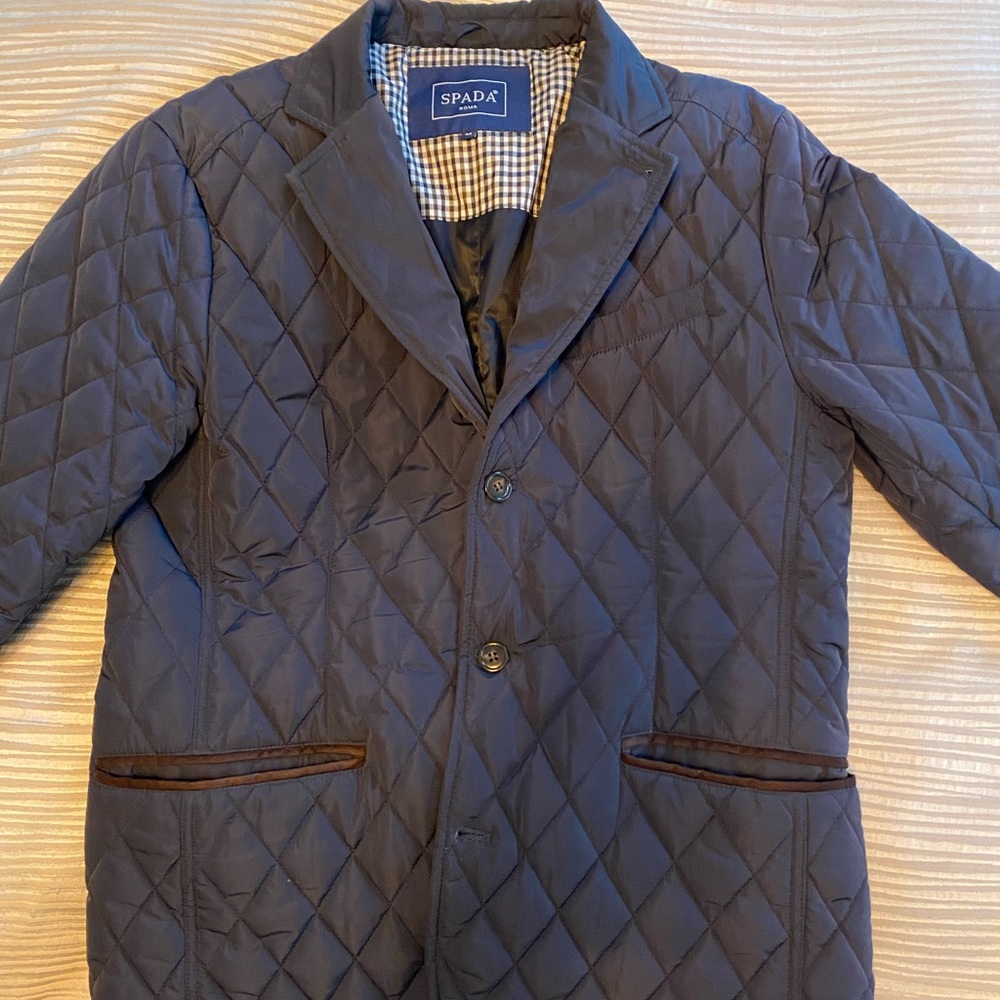 Spada Roma navy quilted sport coat size medium